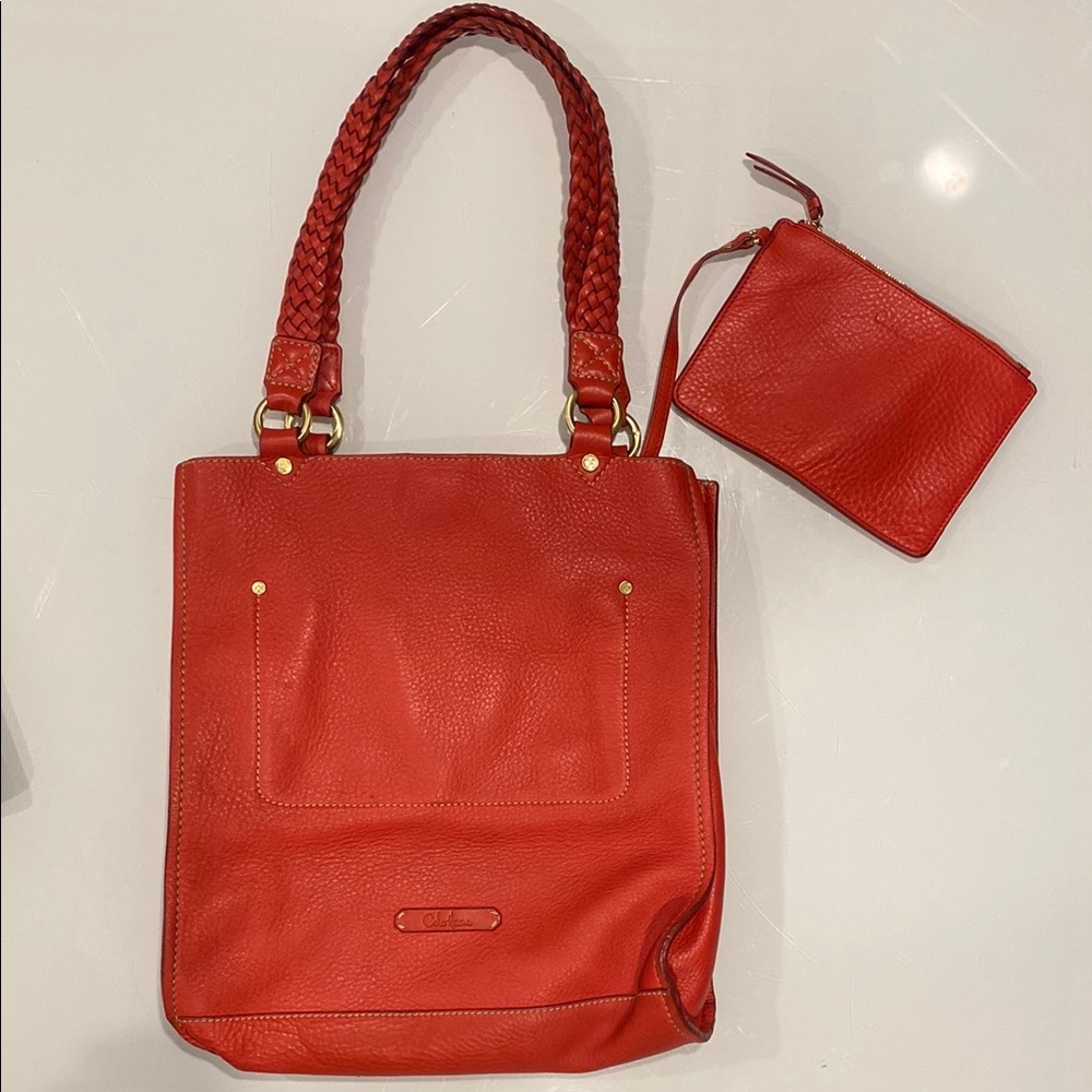 Cole Haan Leather Tote Bag with Pouch